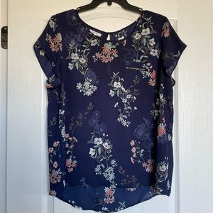 Blue Floral Blouse